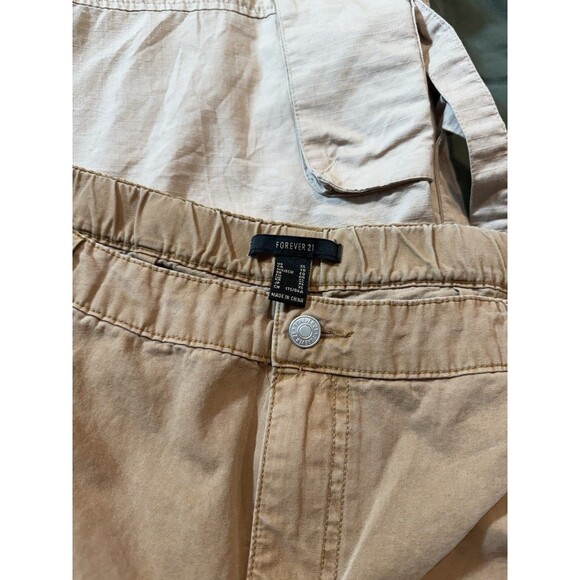 Lot Womens Plus Cargo Pants 16 XL Forever 21 Lee Khaki Green Cream Beige Bottoms - Picture 3 of 7